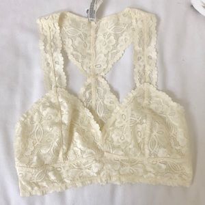 Free people lace bra. Size small cream color